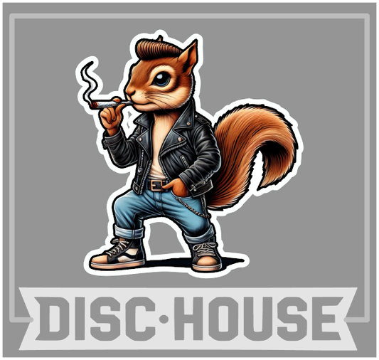 Greaser squirrel - Disc House Sticker