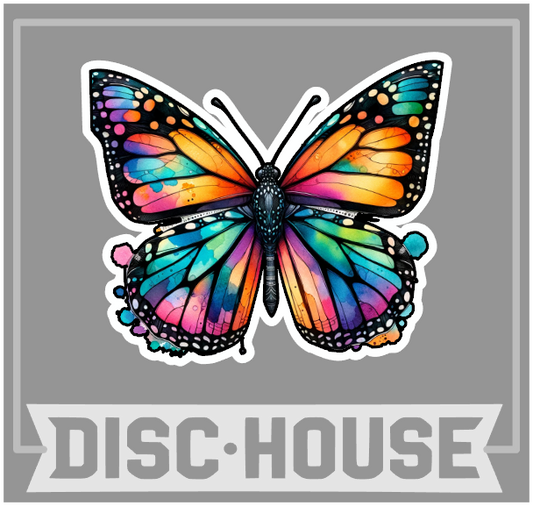 Rainbow Monarch - Disc House Sticker