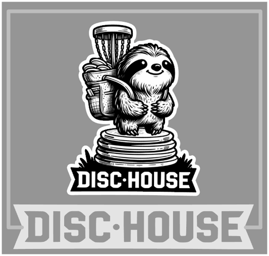 Throwback Sloth on a stack - Disc House Sticker